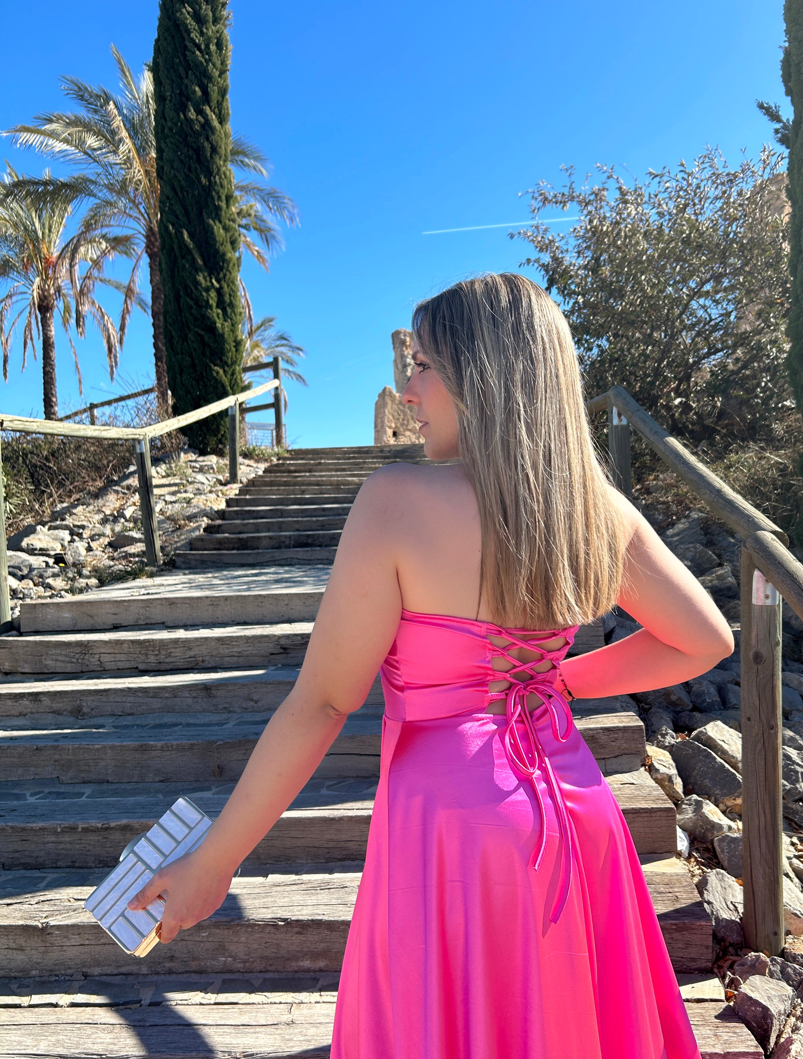 Pink word corset dress