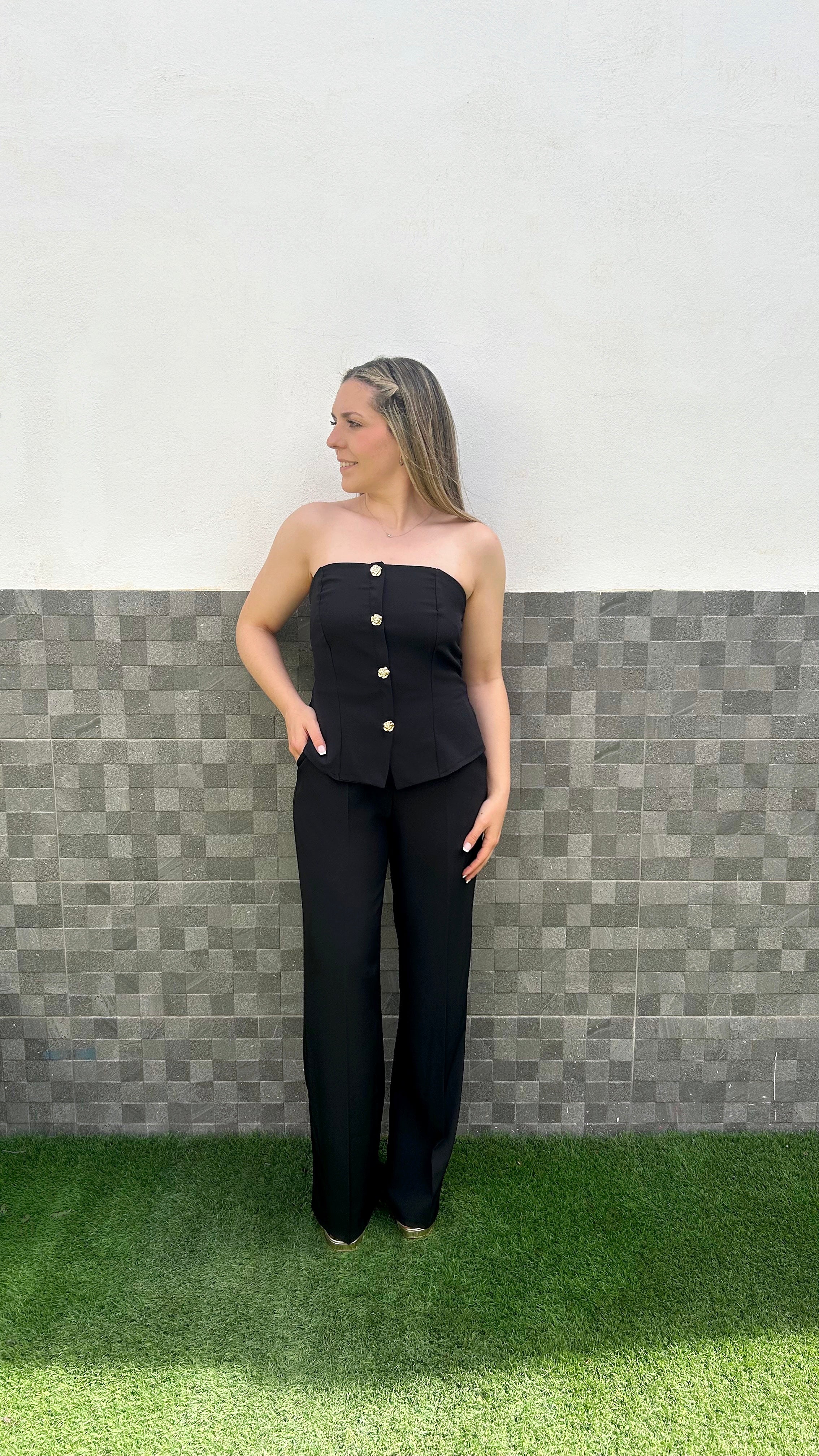 Conjunto palabra botones negro