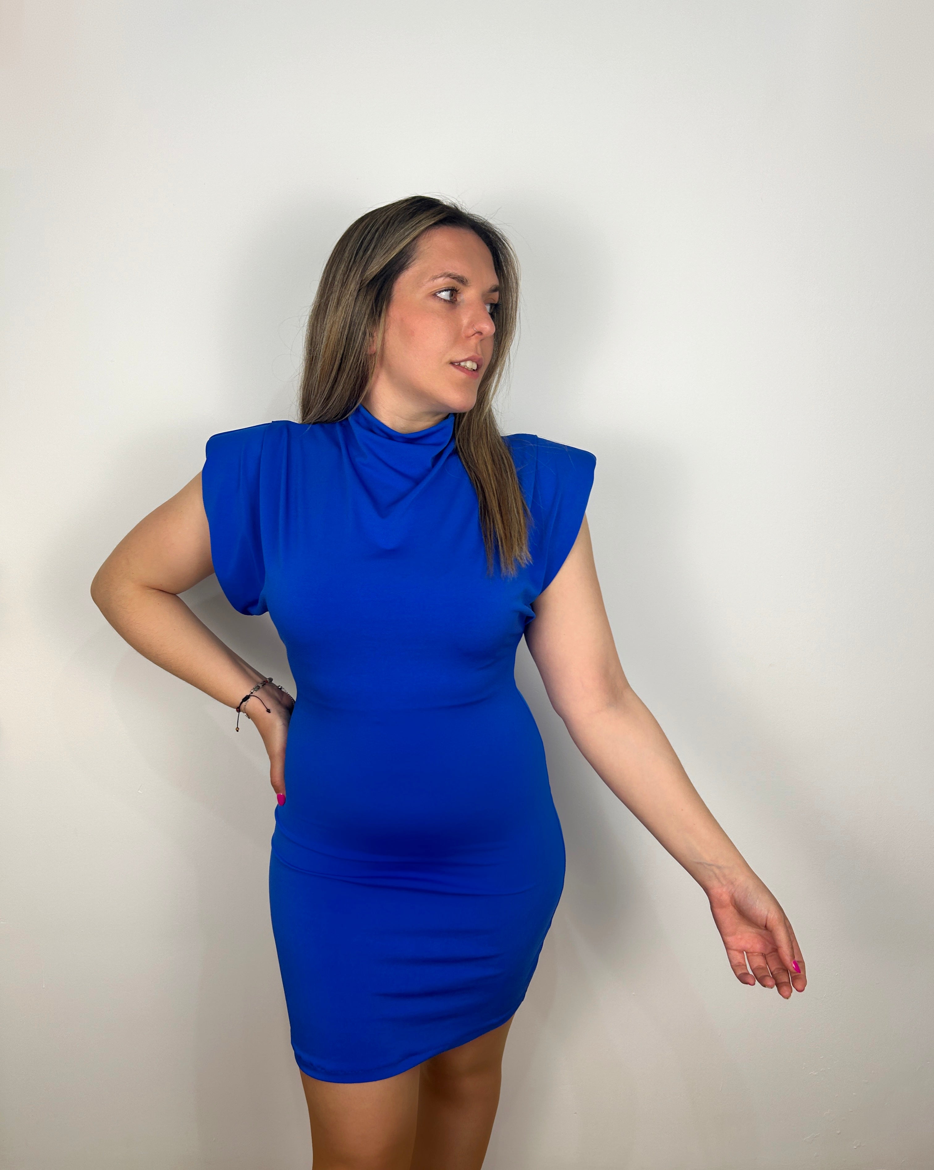 Miniabito blu con spalline