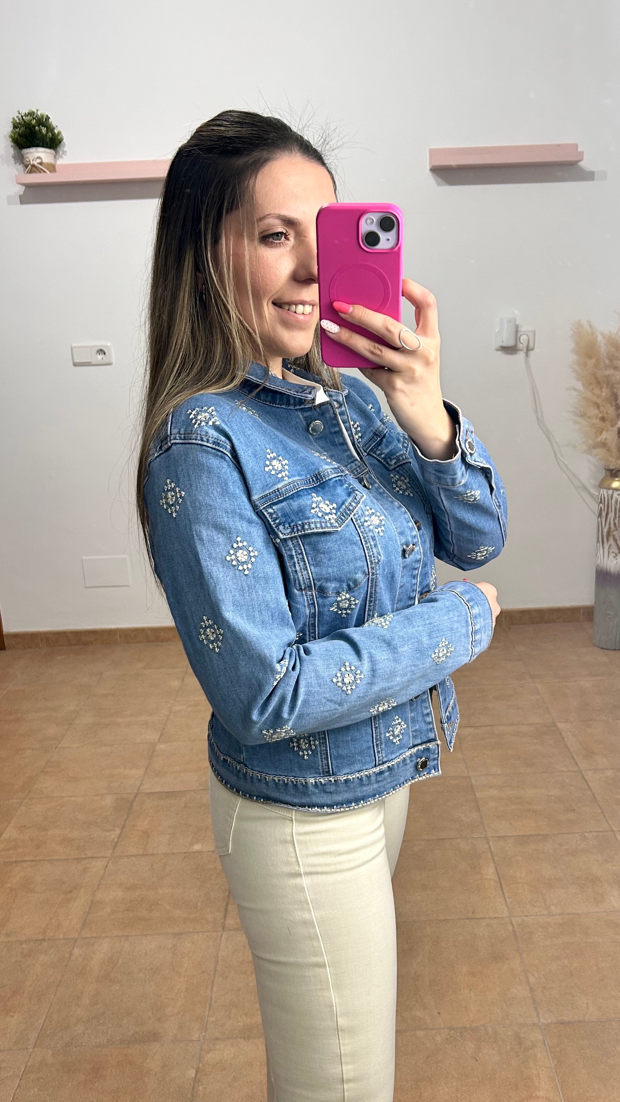 CHAQUETA DENIM BORDADA