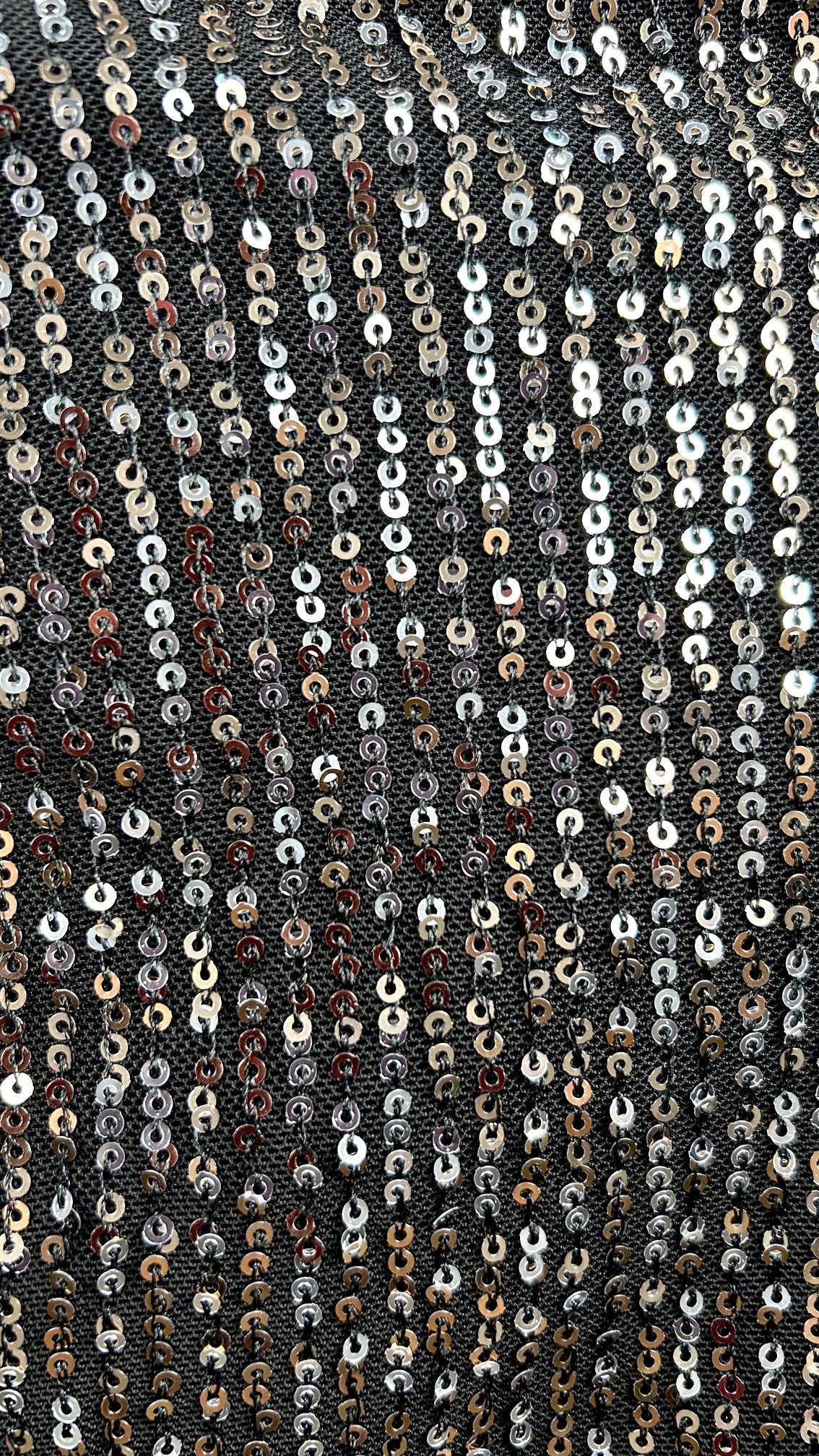 Abito a cascata glitter bronzo