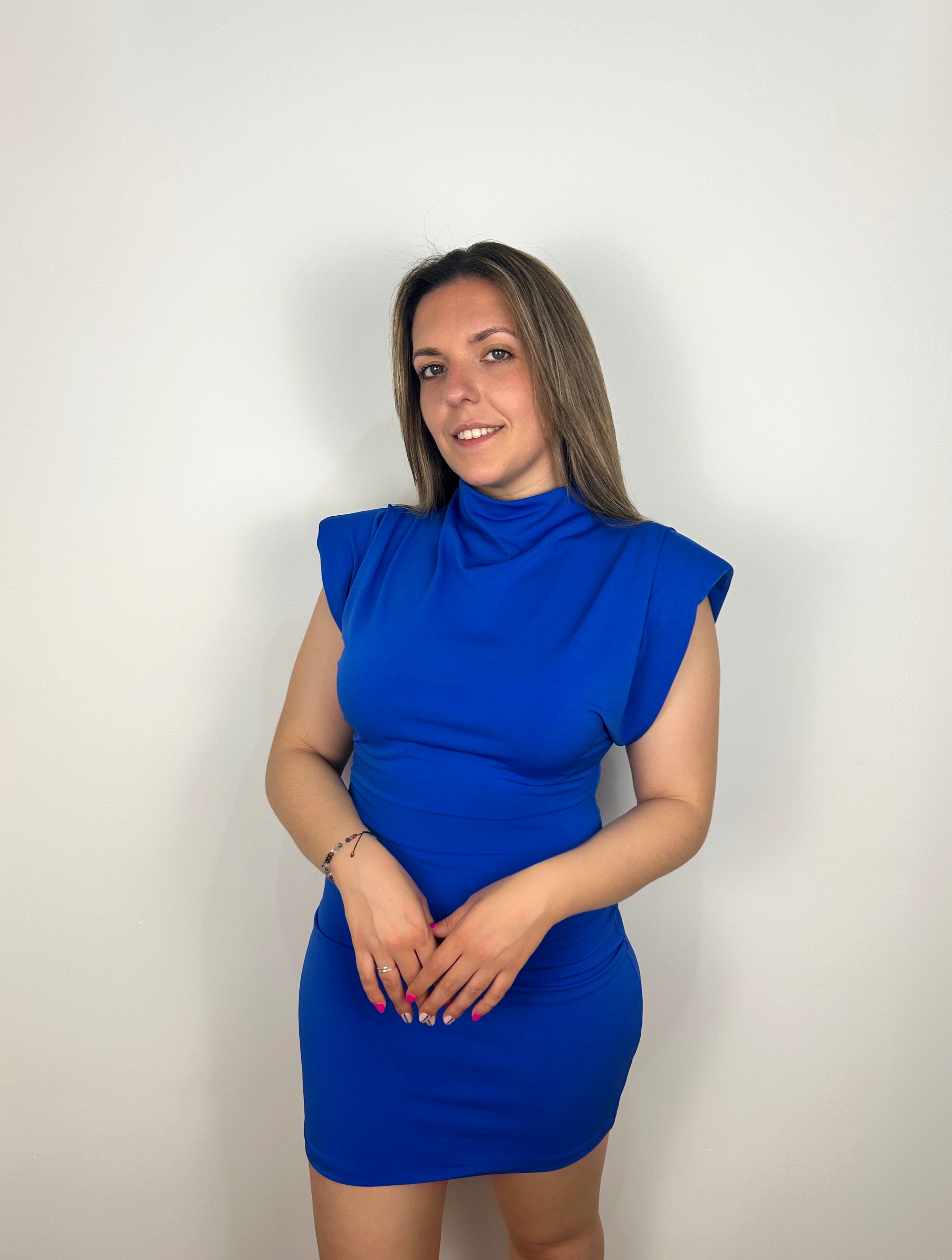 Miniabito blu con spalline