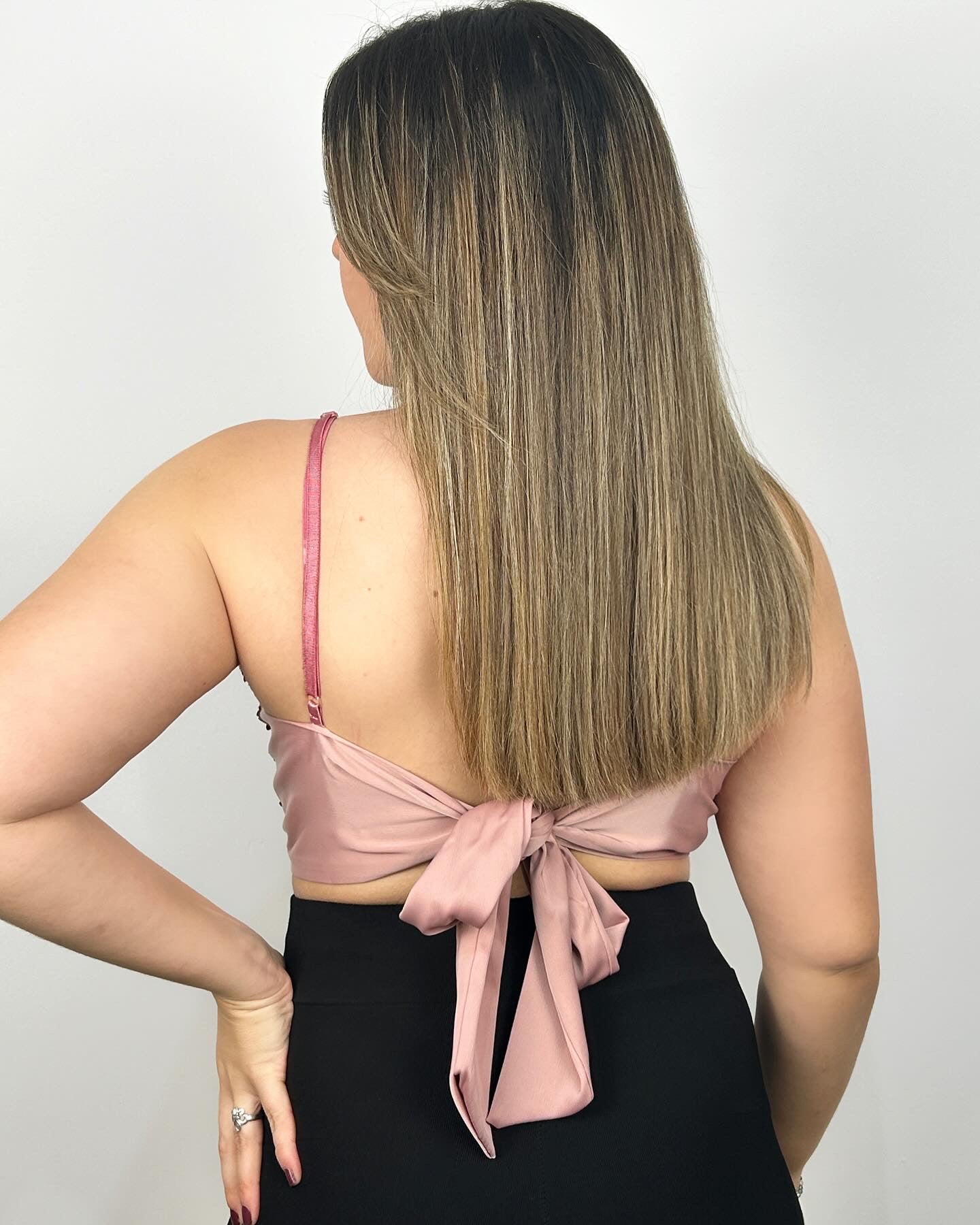 Top in velluto rosa glitterato