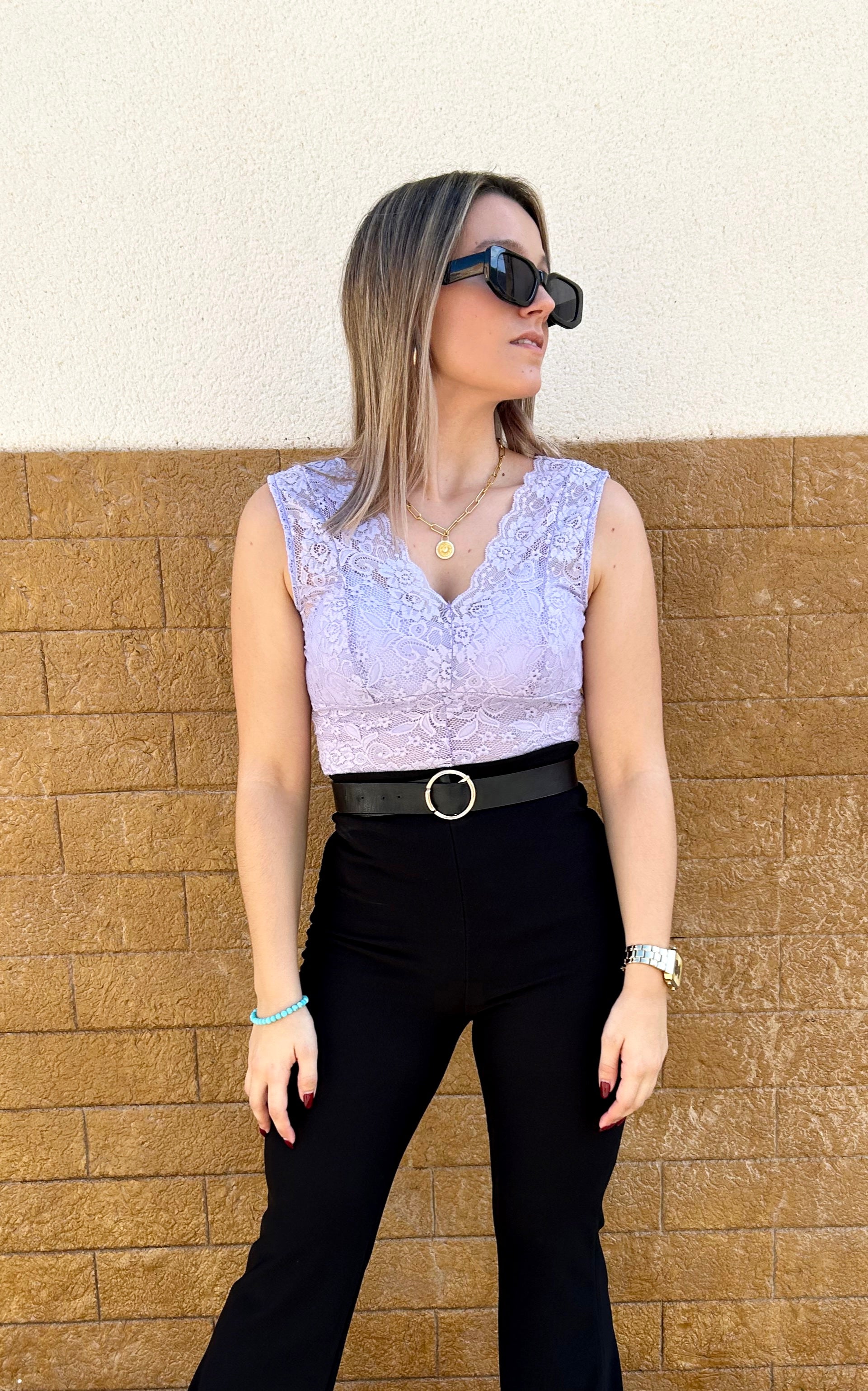 Mauve lace detail body